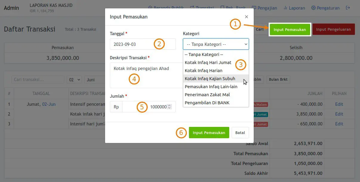 Input Transaksi